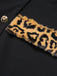Black 1950s Leopard Lapel Pocket Coat, vintage coat, retro outerwear - perfect for women who love vintage and retro fashion