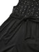 Black 1950s Pearl Beading Bow Belt Jumpsuit - vintage jumpsuit, retro fashion, classic black