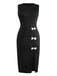 Black 1950s Sleeveless Side-Bow-Slit Maxi Dress - vintage dress, retro fashion, rockabilly