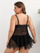Black 1950s Solid Bohemian Lace Tankini Set - vintage fashion, retro style, classic black