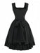 Black 1950s Solid Gothic Lace-Up Dress - vintage dress, retro fashion, rockabilly