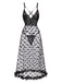 She slips into this Black 1950s Spaghetti Strap Heart Lace Nightgown and suddenly it's a 1950s daydream