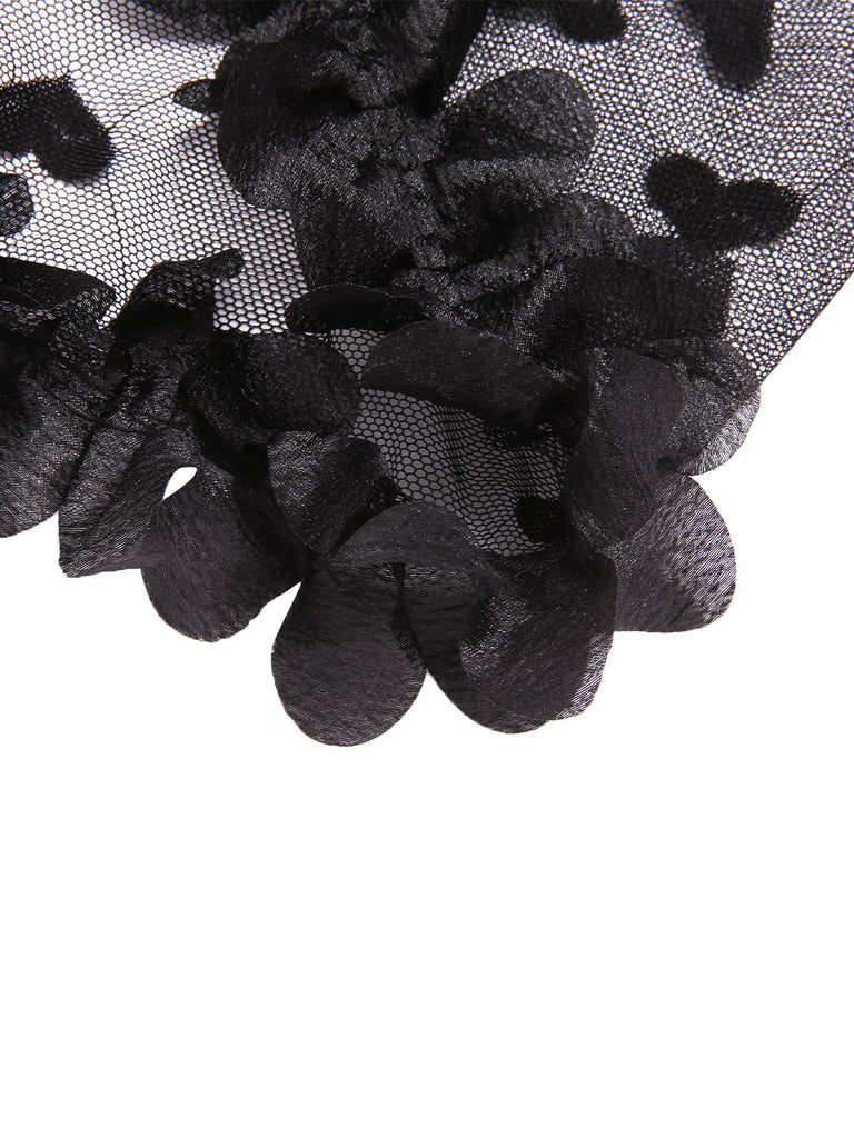 Black 1950s Spaghetti Strap Heart Lace Nightgown — the kind of 1950s dress that makes strangers smile