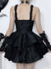 Black 1950s Square Neck Lace Print Cross Bubble Dress — the kind of 1950s dress that makes strangers smile