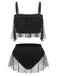 Black 1950s Strap Mesh Swimsuit: 1950s Riviera elegance, reimagined for her