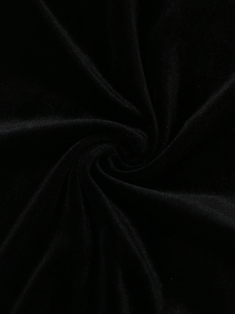 Close-up of black fabric with a swirling pattern