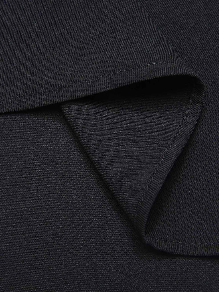 Black 1950s Stripe Lapel Halter Patchwork Dress: timeless style reimagined