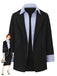 Black 1950s Striped Lapel Faux Two-Piece Blazer - vintage fashion, retro style, classic black