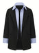 Black 1950s Striped Lapel Faux Two-Piece Blazer - vintage fashion, retro style, classic black