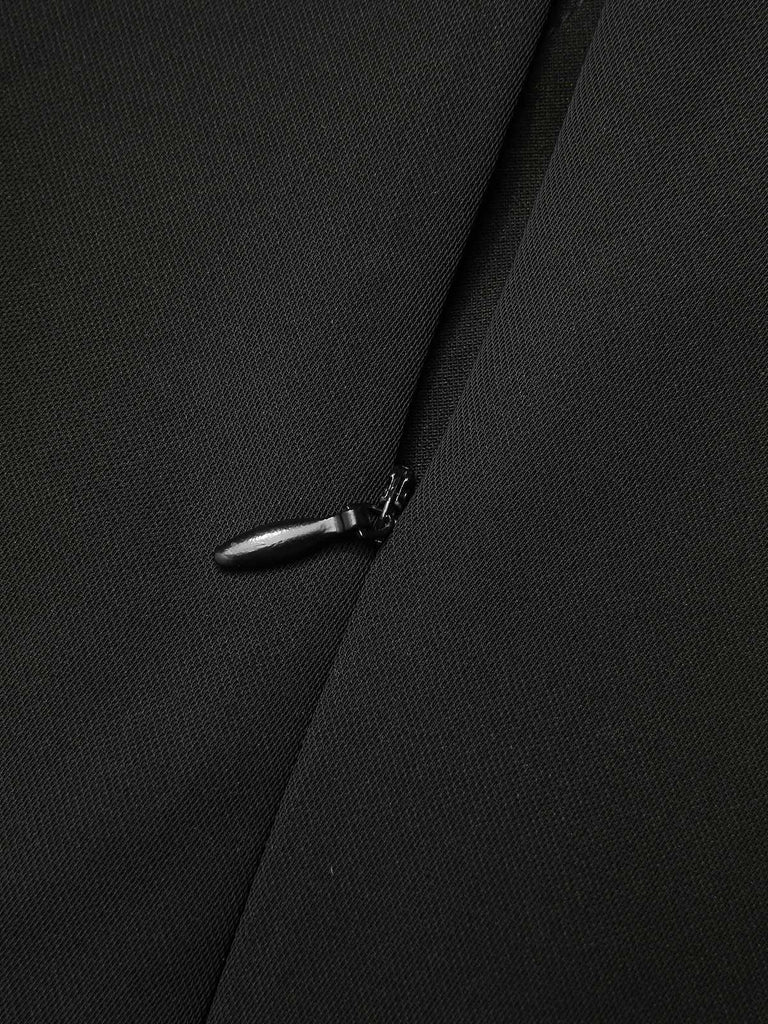 Black 1950s V-Neck Bow Mesh Dress: where 1950s romance meets her modern spirit