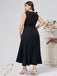 Black 1950s V-Neck Ruffles Dress: where 1950s romance meets her modern spirit