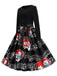 Black 1950s Valentine Cats & Music Note Patchwork Dress: where 1950s romance meets her modern spirit