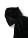 Black 1950s Velvet Satin Off-Shoulder Bow Dress - vintage dress, retro fashion, rockabilly