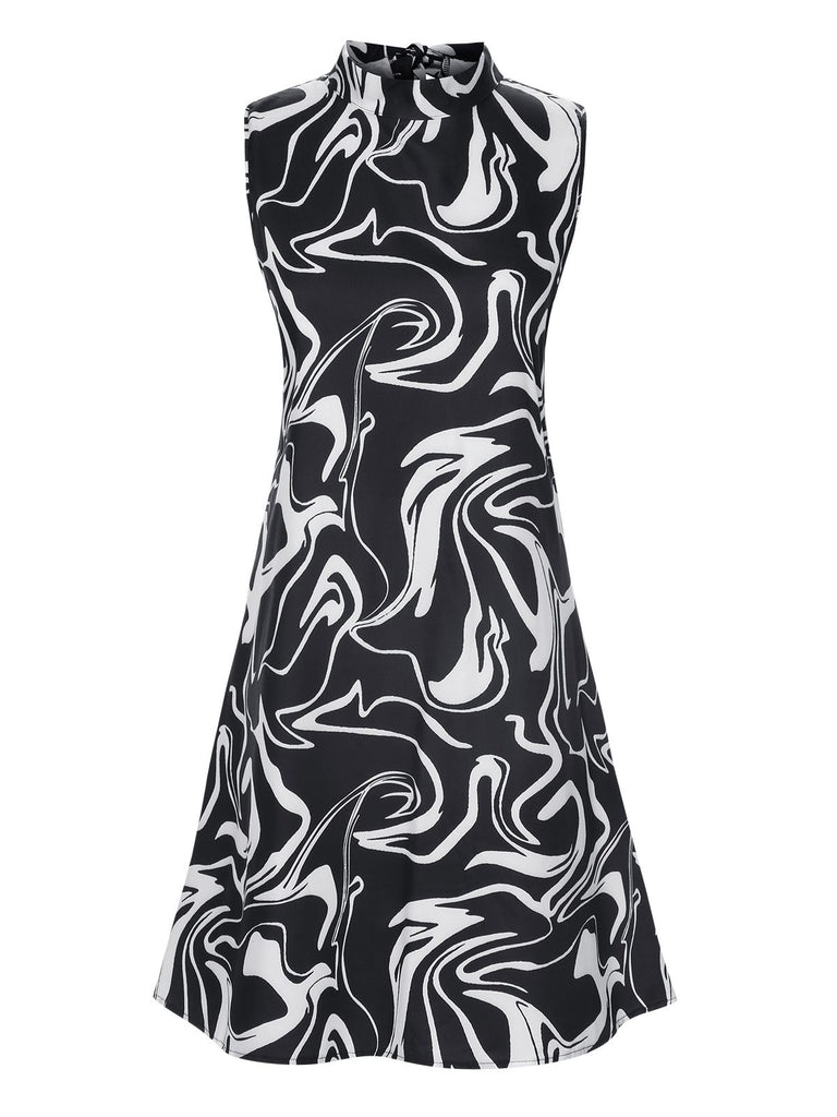 Black 1960s Colorblock Stand Collar Dress, vintage dress, retro fashion - perfect for women who love vintage and retro fashion