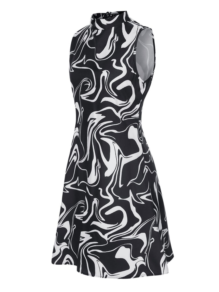 Black 1960s Colorblock Stand Collar Dress, vintage dress, retro fashion - perfect for women who love vintage and retro fashion