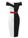 She slips into this Black 1960s Halloween Colorblock Pencil Dress and suddenly it's a 1960s daydream