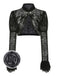 Black 1960s Halloween Lace Gothic Buckle Top - vintage fashion, retro style, classic black