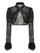 Black 1960s Halloween Lace Gothic Buckle Top - vintage fashion, retro style, classic black