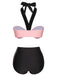Black 1960s Halter Contrast Swimsuit — because 1960s glamour never goes out of style