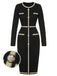 Black 1960s Knitted Buttoned Patchwork Dress: timeless style reimagined