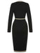 Black 1960s Knitted Buttoned Patchwork Dress: timeless style reimagined