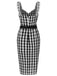 Black 1960s Lace Trim Gingham Bow Dress, vintage dress, retro fashion, lace detail - perfect for women who love vintage and retro fashion