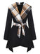 Black 1960s Lapel Plaid Faux-Wool Jacket - vintage fashion, retro style, classic black