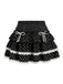 Black 1960s Polka Dot Lace Ruffle Mini Skirt - vintage skirt, retro style, classic black