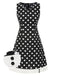 Black 1960s Polka Dot V-Neck Dress, vintage dress, retro fashion - perfect for women who love vintage and retro fashion