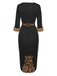 Black 1960s Raw Hem Leopard Asymmetric Wrap Dress, vintage dress, retro fashion - perfect for women who love vintage and retro fashion