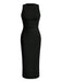 Black 1960s Sleeveless Solid Bodycon Dress - vintage dress, retro fashion, classic black