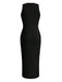 Black 1960s Sleeveless Solid Bodycon Dress - vintage dress, retro fashion, classic black
