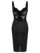 Black 1960s Solid Pearl Buttons Suspender Dress, vintage dress, retro fashion - perfect for women who love vintage and retro fashion