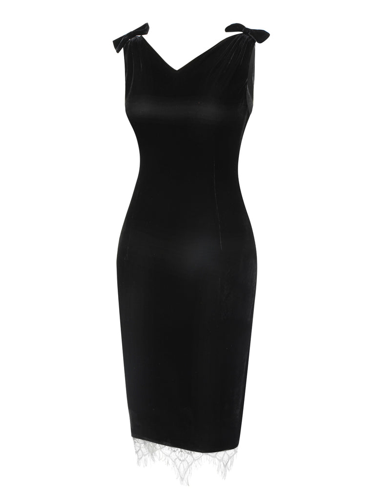1960s Solid Velvet Bow Dress | 1960s | vintage dress, retro fashion