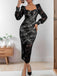 Black 1960s Square Neck Lace Bodycon Dress — the kind of 1960s dress that makes strangers smile