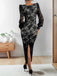 She slips into this Black 1960s Square Neck Lace Bodycon Dress and suddenly it's a 1960s daydream