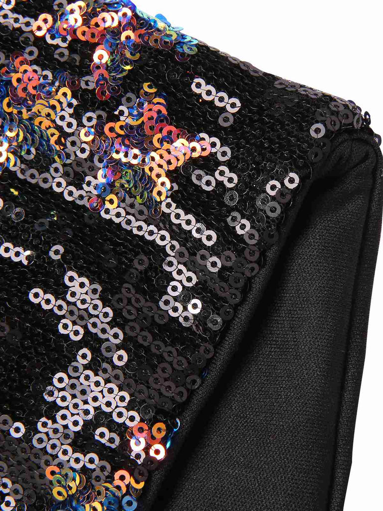Black 1960s Stars Sequined Mesh Patchwork Dress, vintage dress, retro fashion - perfect for women who love vintage and retro fashion