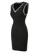 Black 1960s V-Neck Knitted Sleeveless Dress, vintage dress, retro fashion - perfect for women who love vintage and retro fashion