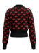 Black 1960s Valentine Heart Cropped Knit Cardigan - vintage fashion, retro style, classic black