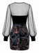Black 1960s Floral V Neck Mesh Dress 5