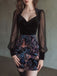 Black 1960s Floral V Neck Mesh Dress 2