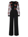 Black 1970s Embroidered Floral Jumpsuit: timeless 1970s elegance she makes her own