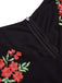 Black 1970s Embroidered Floral Jumpsuit — 1970s vintage charm for her modern wardrobe