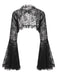 Black 1970s Flare Sleeved Lace Sheer Cape, vintage fashion, retro style - perfect for women who love vintage and retro fashion