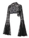 Black 1970s Flare Sleeved Lace Sheer Cape, vintage fashion, retro style - perfect for women who love vintage and retro fashion