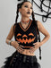 Black 1970s Halloween Pumpkin Face Sweater Vest, vintage fashion, retro style - perfect for women who love vintage and retro fashion