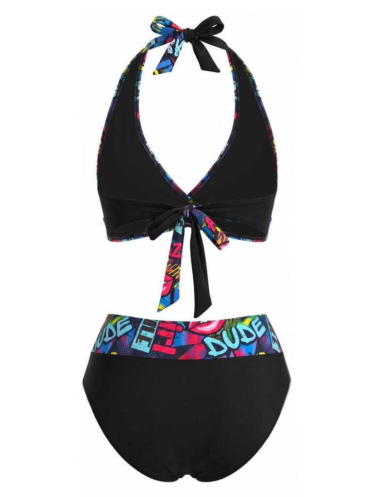 Black 1970s Tankini 2