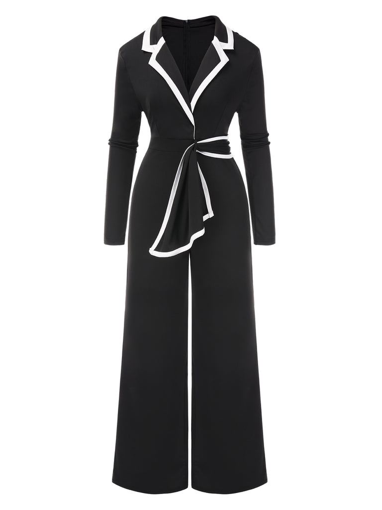 1970s Lapel Color Block Belted | 1970s | vintage romper, retro jumpsuit