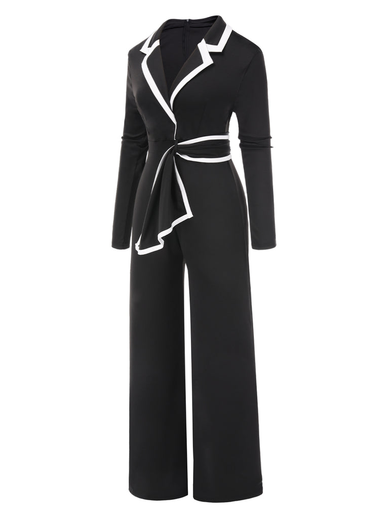 1970s Lapel Color Block Belted | 1970s | vintage romper, retro jumpsuit
