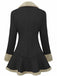 Black 1970s Lapel Flared Hem Suede Jacket - vintage fashion, retro style, classic black